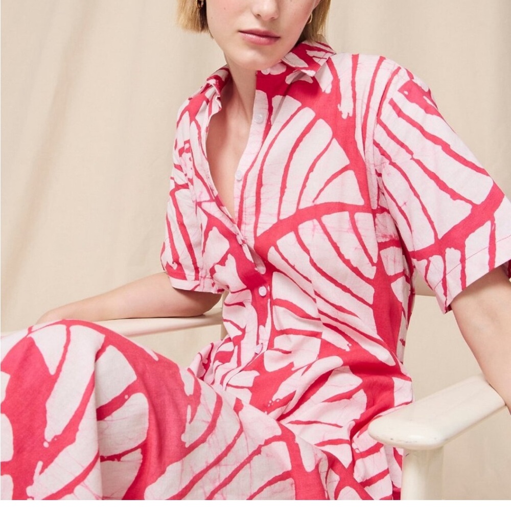 ❌SOLD❌Studio 189 x J. Crew Printed Maxi Shirt Dress Size Medium